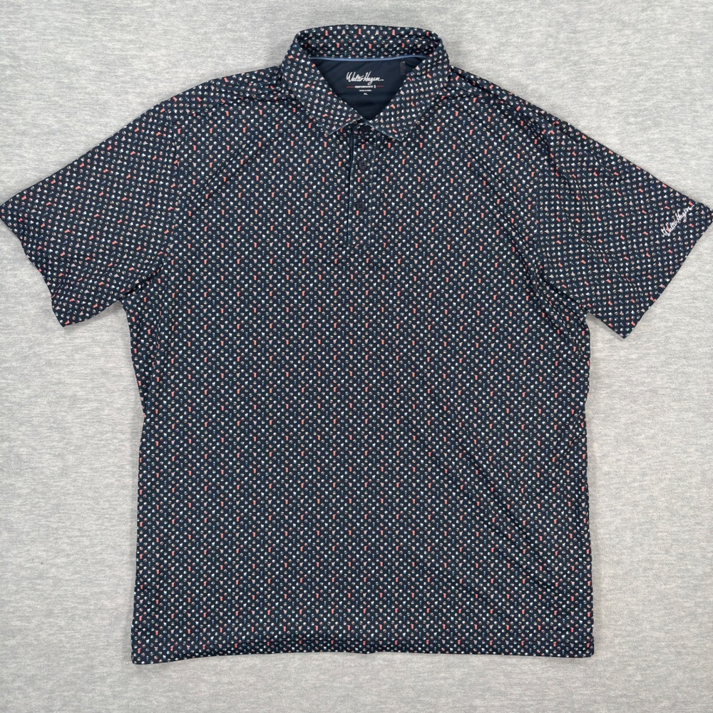 Walter Hagen Performance 11 Mens XL Navy Beach Ball Cocktail Golf Polo Shirt